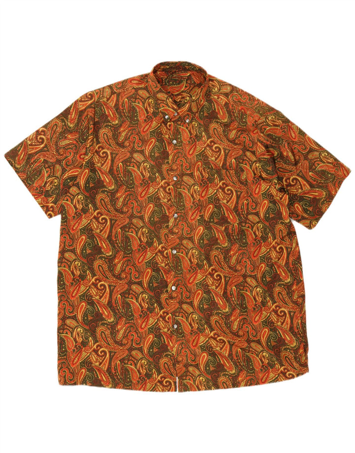 Vintage kortærmet herreskjorte XL flerfarvet Paisley