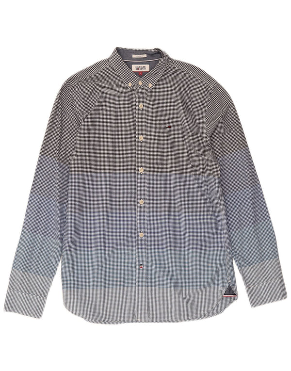 Tommy Hilfiger Herre Regular Fit Skjorte Large Blue Gingham Cotton