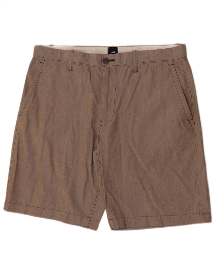 Gap Herre Chino Shorts W34 Stor Beige Nålestribet Bomuld
