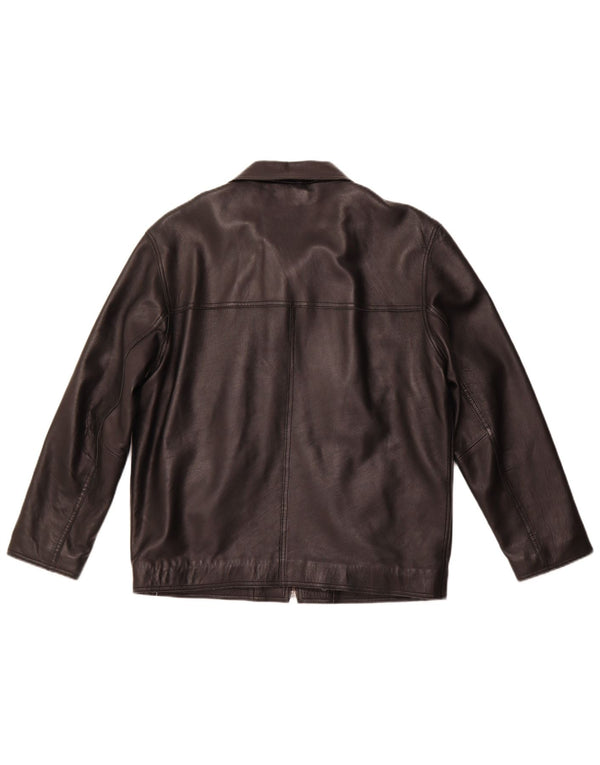 MADDOX Dame Læderjakke UK 22 3XL Sort Læder