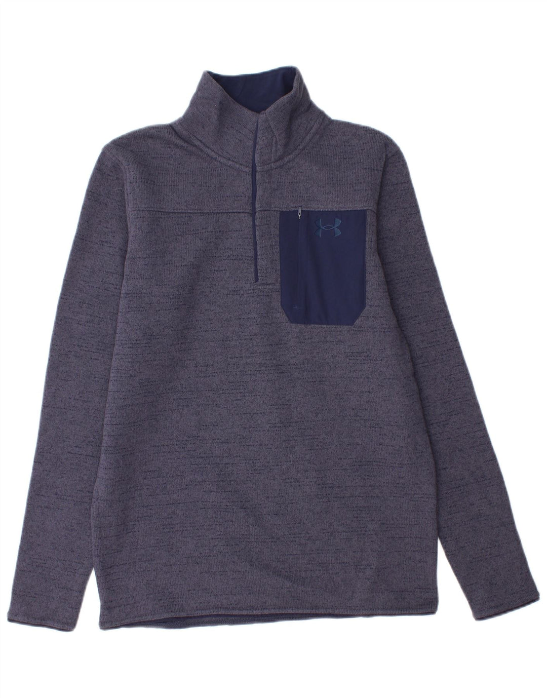 Under Armour Herre Button Neck Sweatshirt Jumper lille lilla polyester