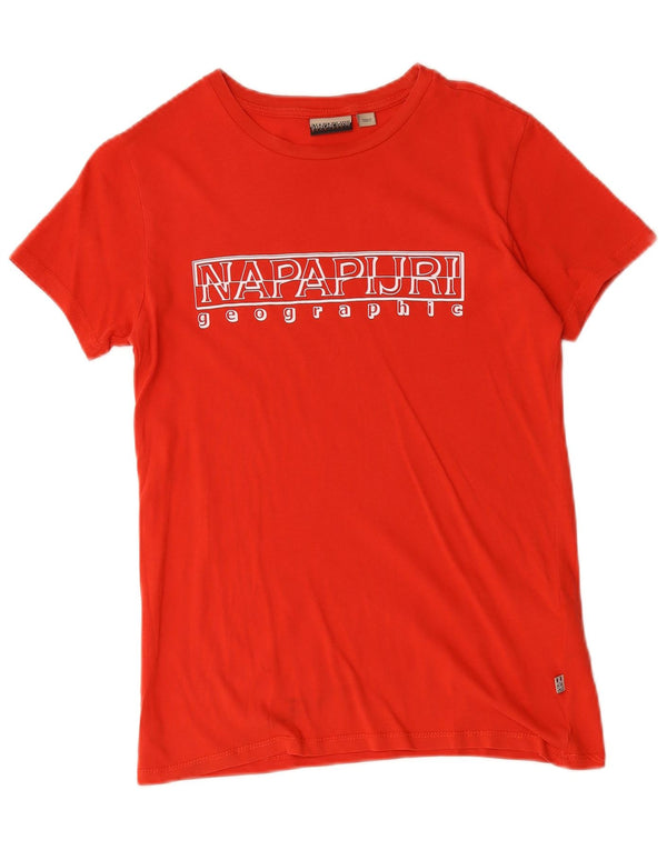 Napapijri drenge grafisk t-shirt top 13-14 år rød bomuld