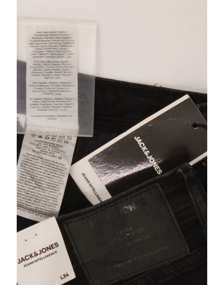 JACK & JONES Herre Tom Skinny Jeans W32 L34 Sort Bomuld