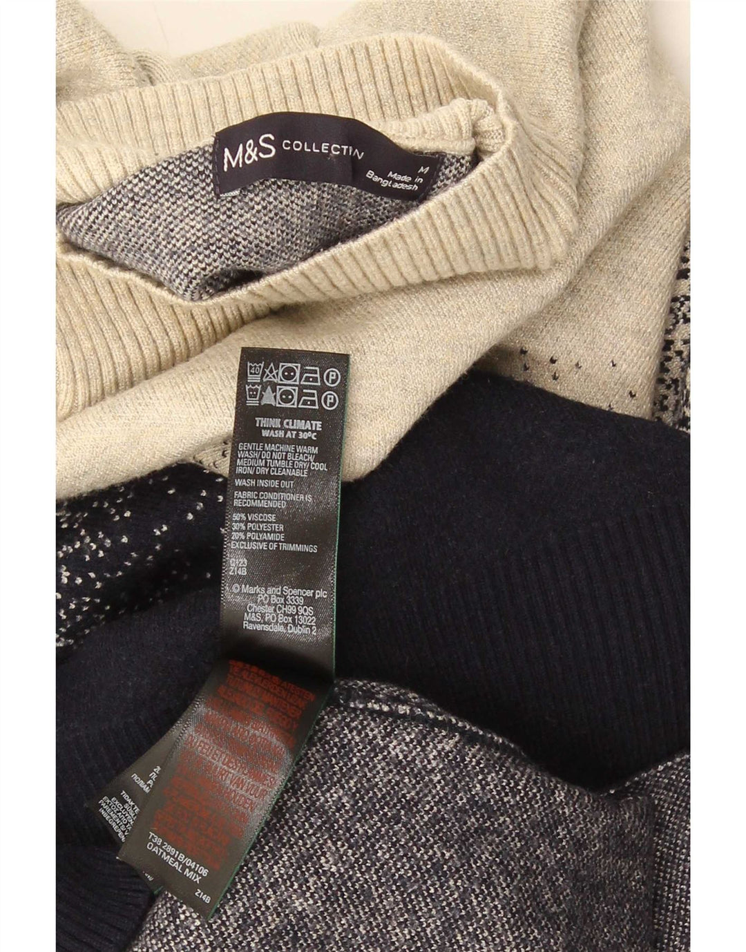 Marks & Spencer Herre Turtle Neck Jumper Sweater UK 14 Medium Flerfarvet