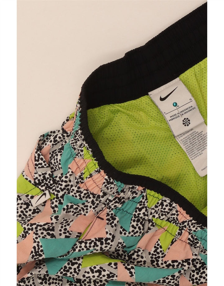 Nike Badeshorts til mænd, store flerfarvede geometriske polyamid