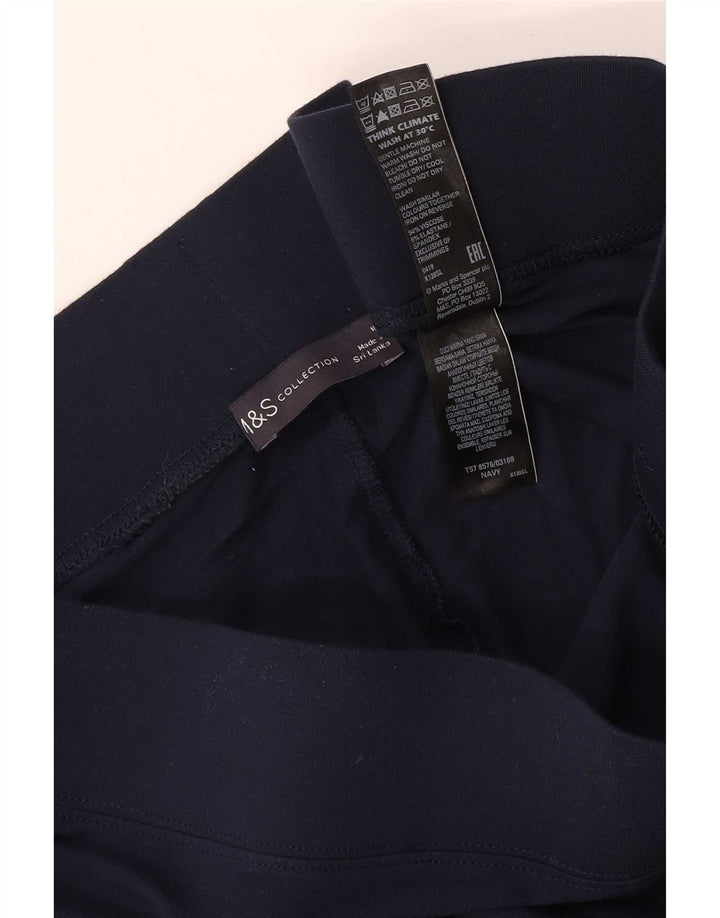 Marks & Spencer Dame Leggings UK 18 XL Navy Blue Viscose