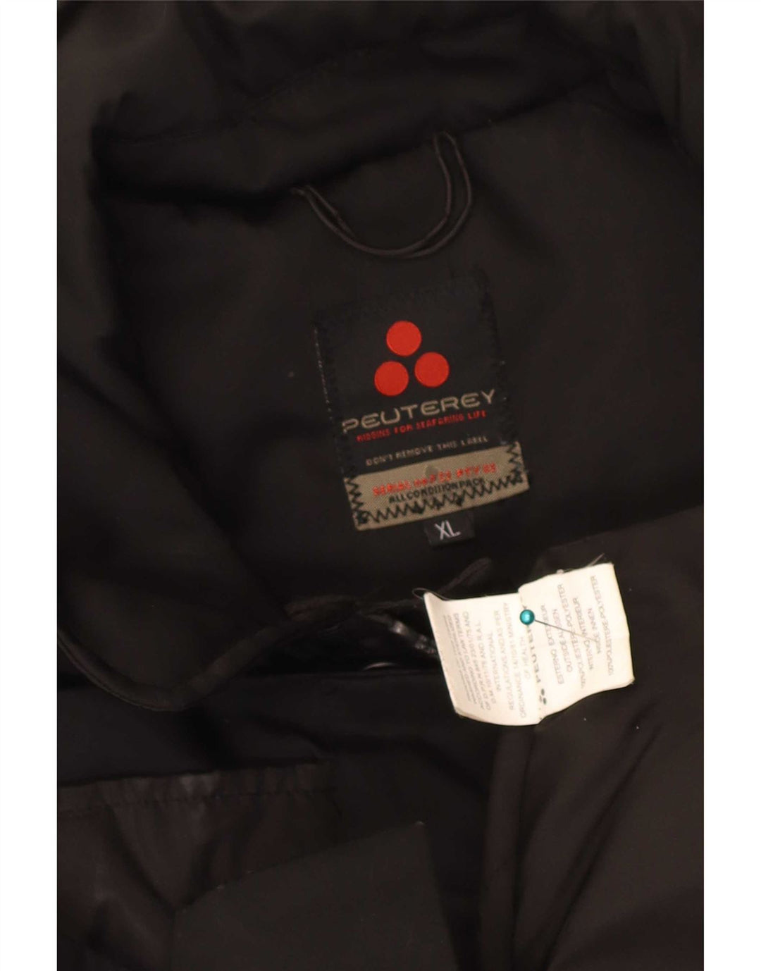 PEUTEREY Herre Windbreaker Jacket UK 42 XL Sort Polyester