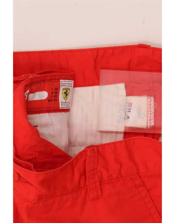 Fila Herre Ferrari Cargo Shorts IT 50 Large W32 Rød Bomuld