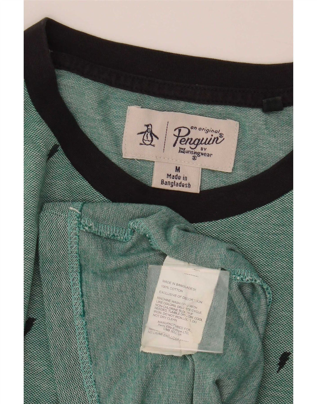 Penguin Herre T-Shirt Top Medium Grøn Bomuld