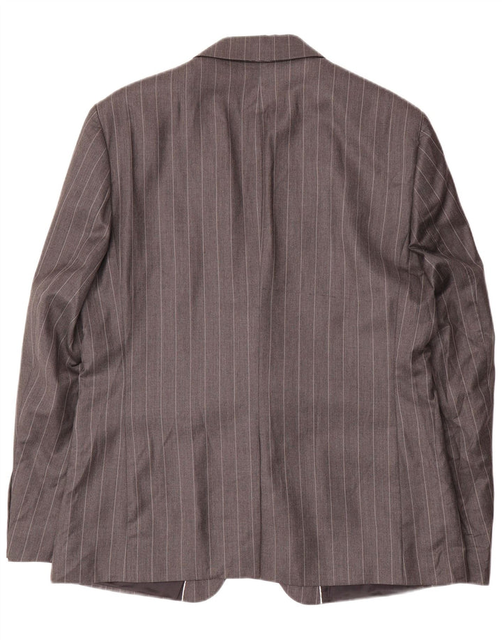 Zara Herre 1-knap blazerjakke EU 54 XL Gråstribet