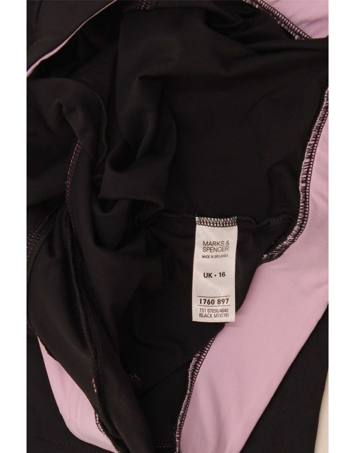 Marks & Spencer Dame Capri Træningsdragt Bukser UK 16 Large Black Polyester