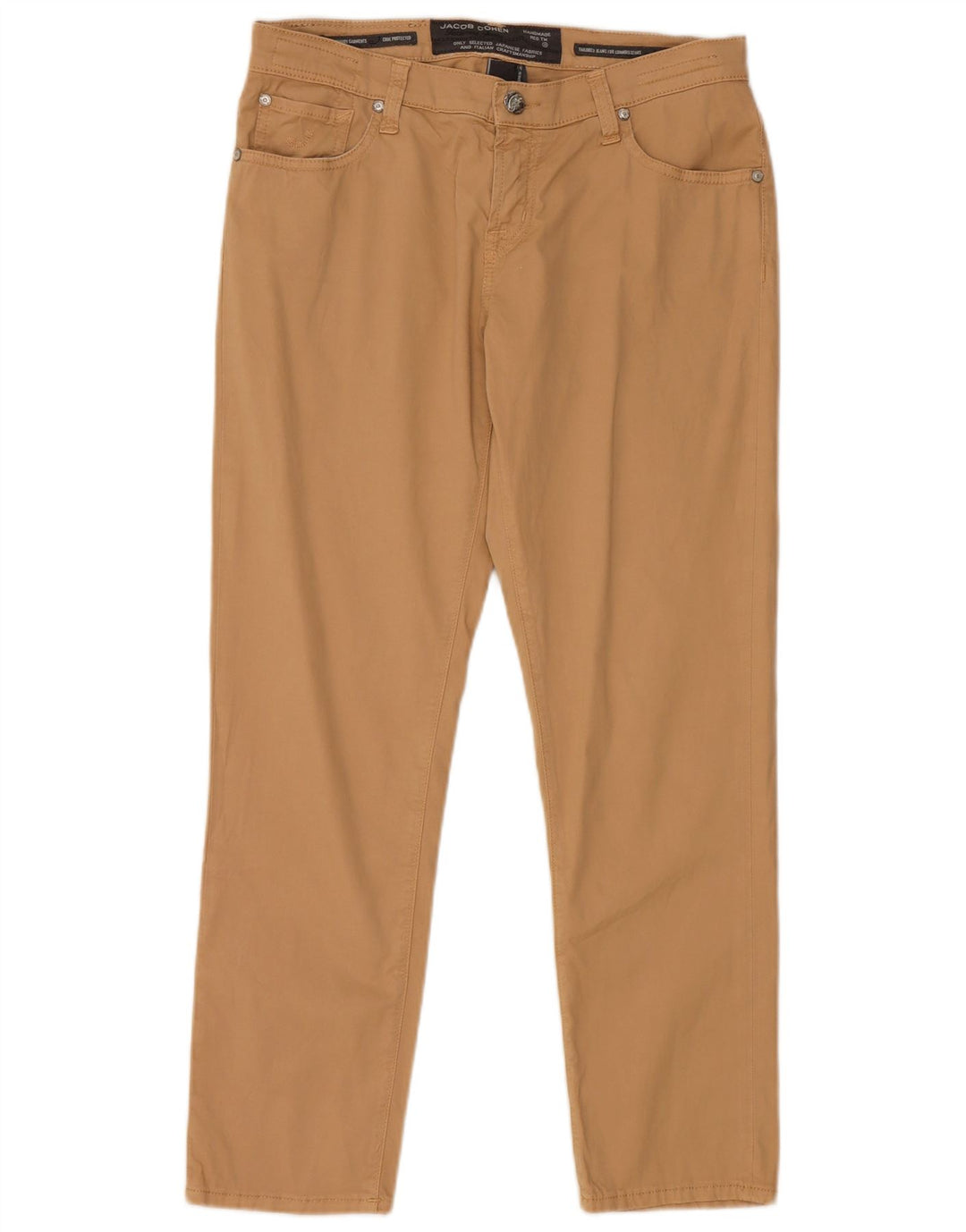 Jacob Cohen Herre Straight Cropped Bukser W29 L26 Beige Bomuld