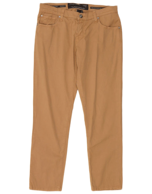 Jacob Cohen Herre Straight Cropped Bukser W29 L26 Beige Bomuld
