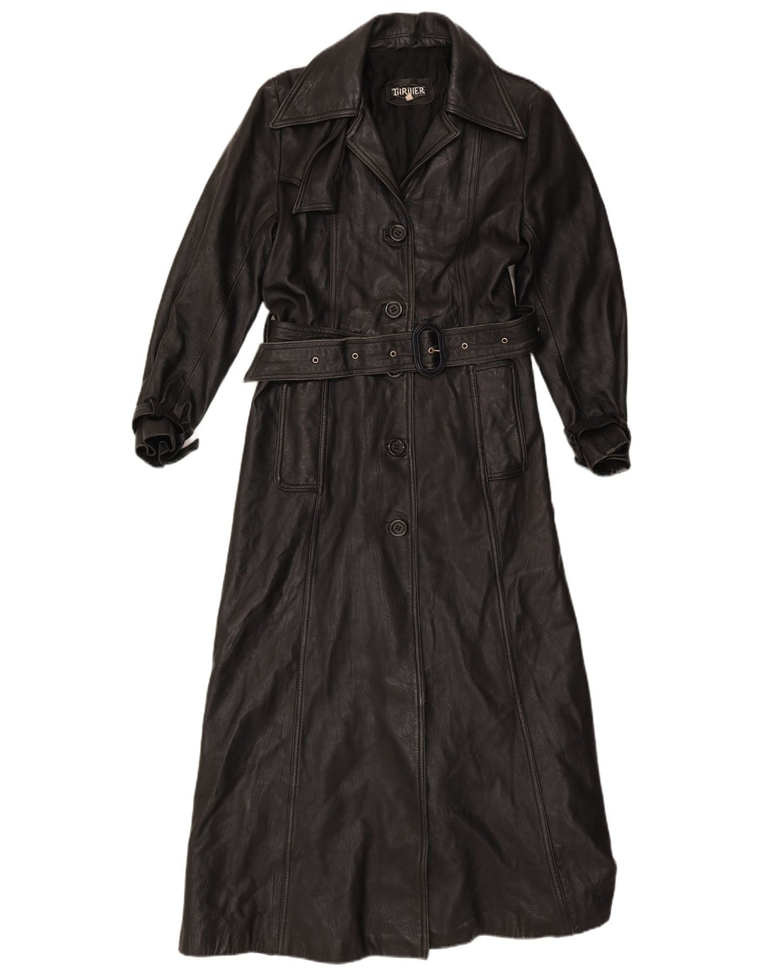 Vintage læderfrakke til kvinder UK 16 Large Black