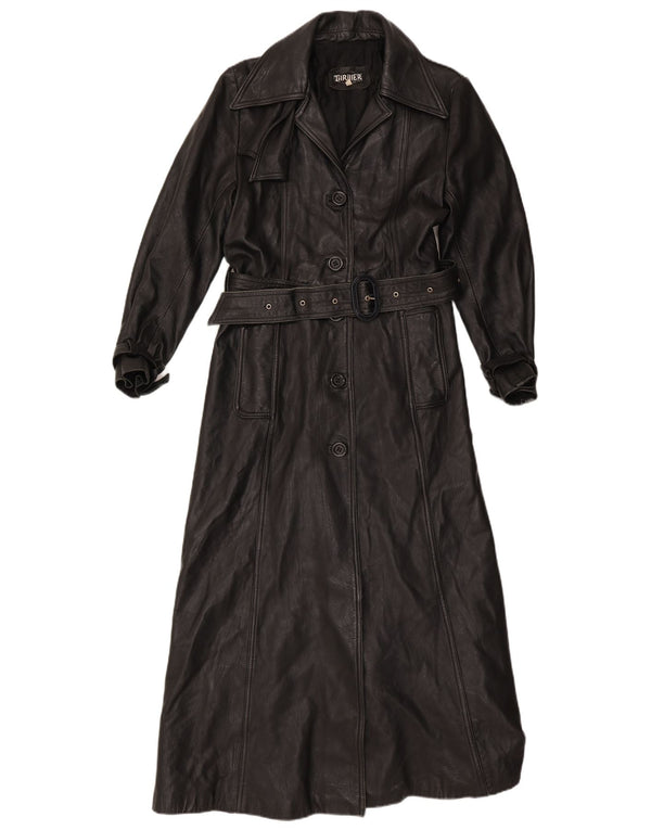 Vintage læderfrakke til kvinder UK 16 Large Black