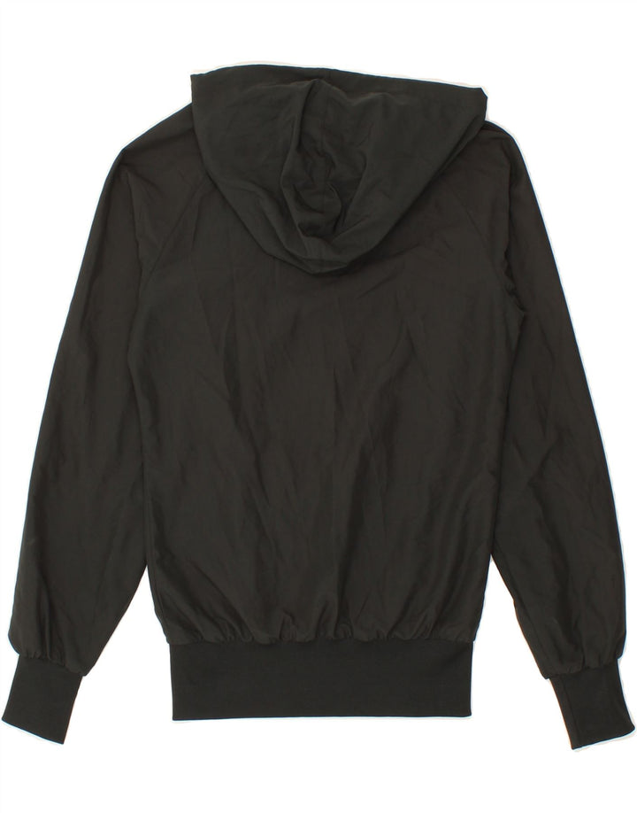 NIKE Womens Graphic Zip Hoodie Sweater UK 6 XS Black Polyester Vintage Nike and Second-Hand Nike from Messina Hembry 