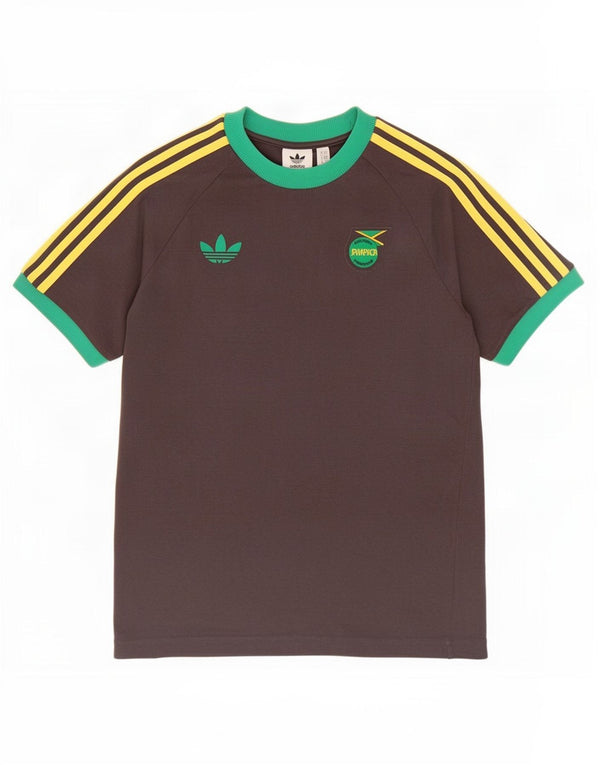 Adidas Herre Jamaica T-Shirt Top Medium Grå Colourblock Bomuld