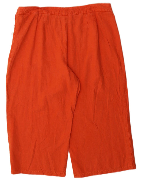 Marks & Spencer Dame Capri Bukser UK 14 Large W32 L20 Orange Linen