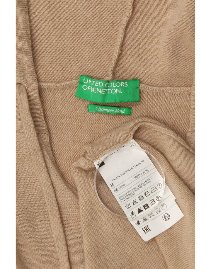 Benetton Dame Hættetrøje UK 14 Medium Beige Polyamid