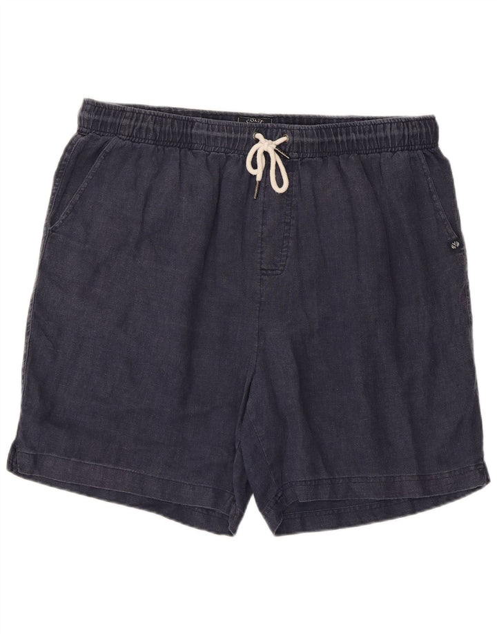 COAST Mens Shorts 2XL W38  Navy Blue Linen