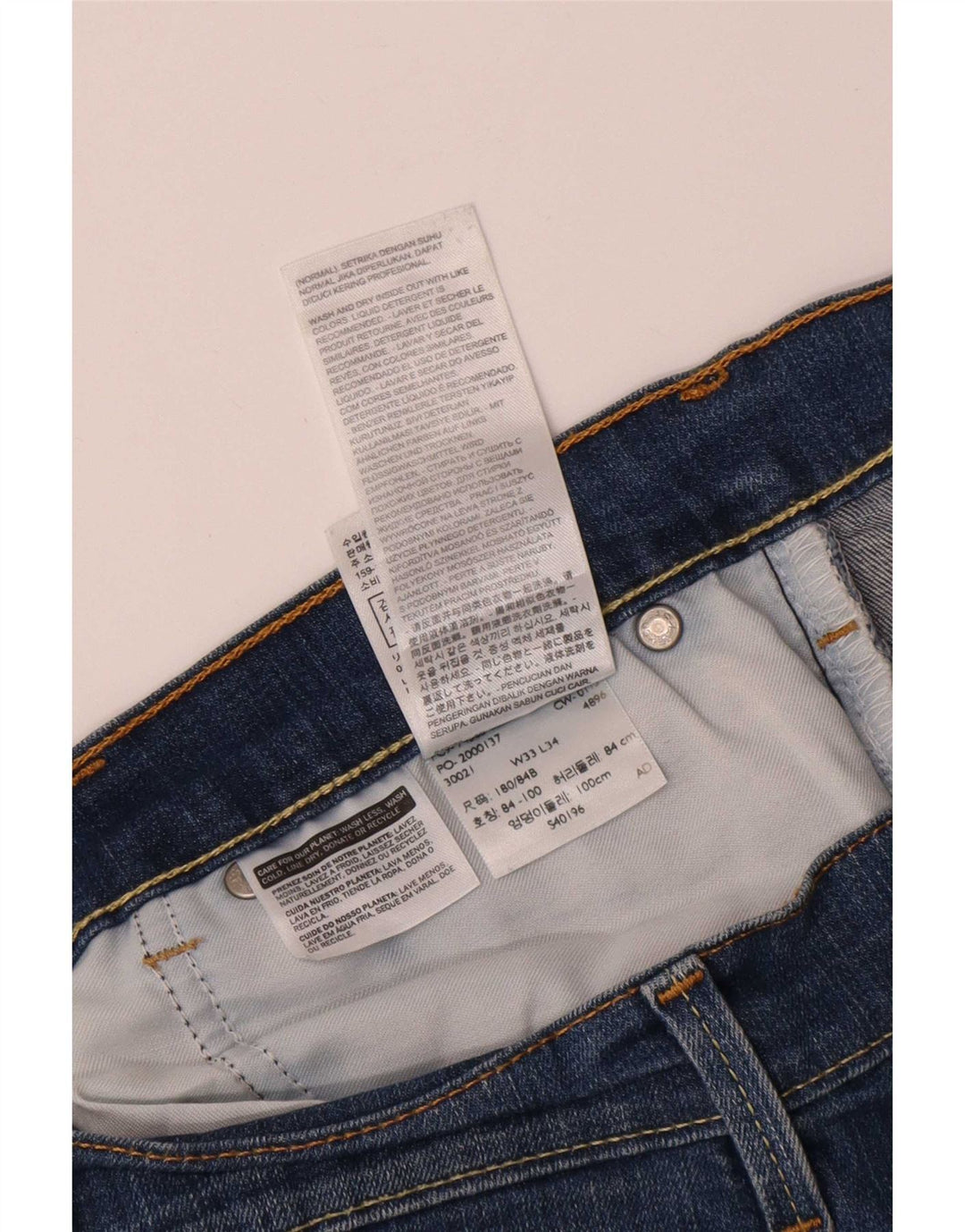 Levi's Straight Jeans til mænd W33 L30 blå bomuld