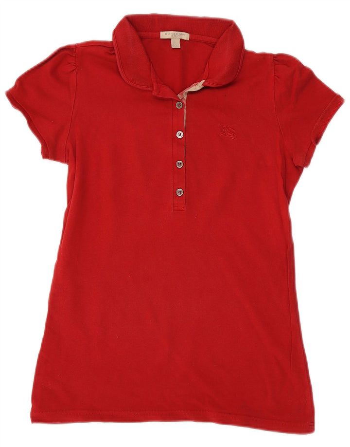 Burberry Dame BRIT Polo Shirt UK 12 Medium Rød