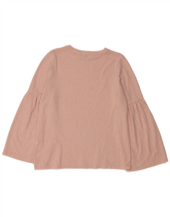 Zara Dame Trafaluc Langærmet Bluse Top UK 14 Medium Pink Polyester