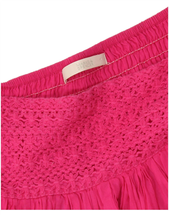 Marks & Spencer Plisseret mininederdel til kvinder W28 Medium Pink