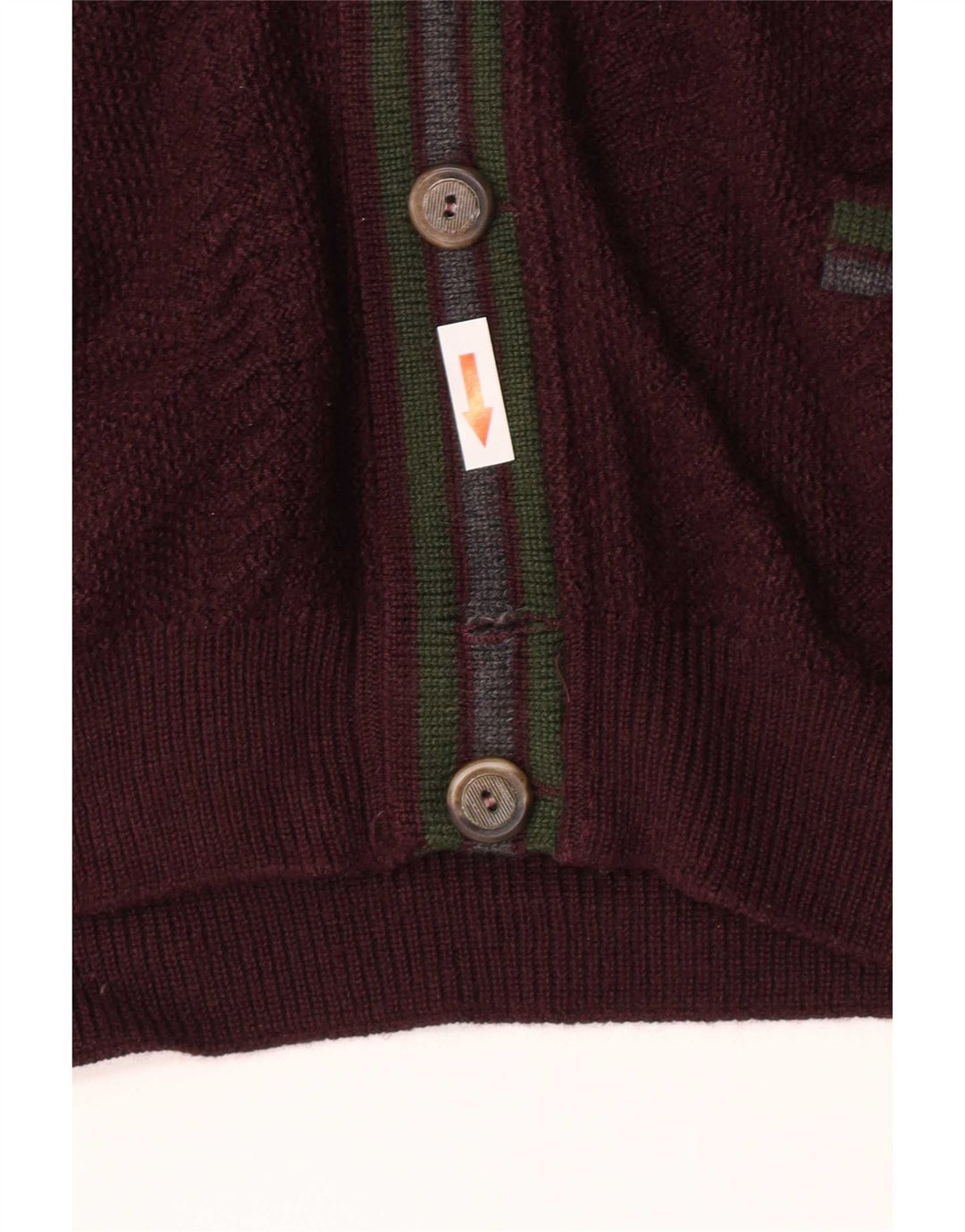 Il Granchio Herre Cardigan Sweater Lille rødbrun stribet