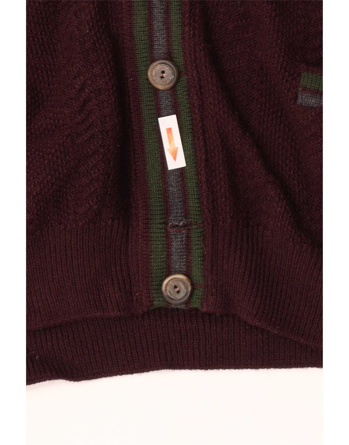 Il Granchio Herre Cardigan Sweater Lille rødbrun stribet
