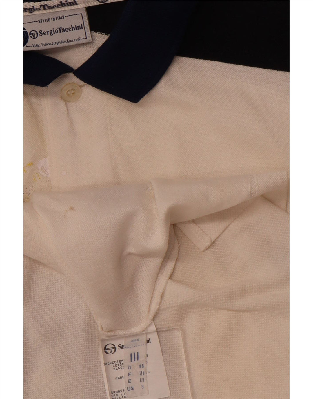 SERGIO TACCHINI Herre grafisk poloshirt Lille hvid Colourblock Bomuld