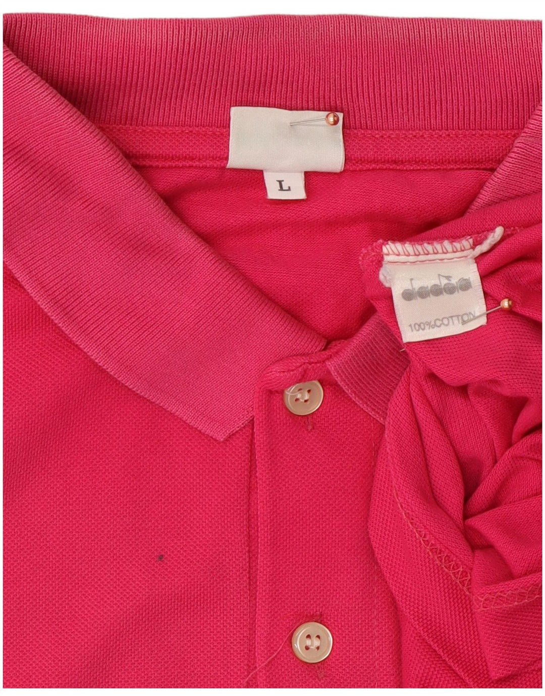 DIADORA Poloshirt til mænd Stor Pink Bomuld
