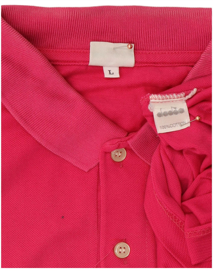 DIADORA Poloshirt til mænd Stor Pink Bomuld