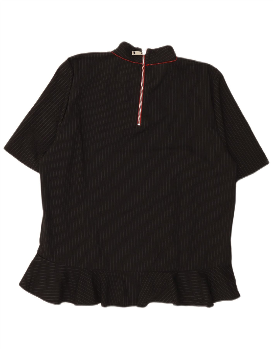 Zara Damebluse Top UK 14 Medium Sort Colourblock Polyester