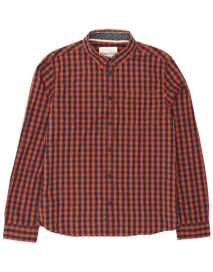 Weird Fish Herreskjorte Medium Brun Gingham Bomuld