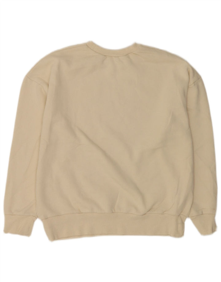 Zara Womens Grafisk Oversized Sweatshirt Jumper UK 10 Small Off White