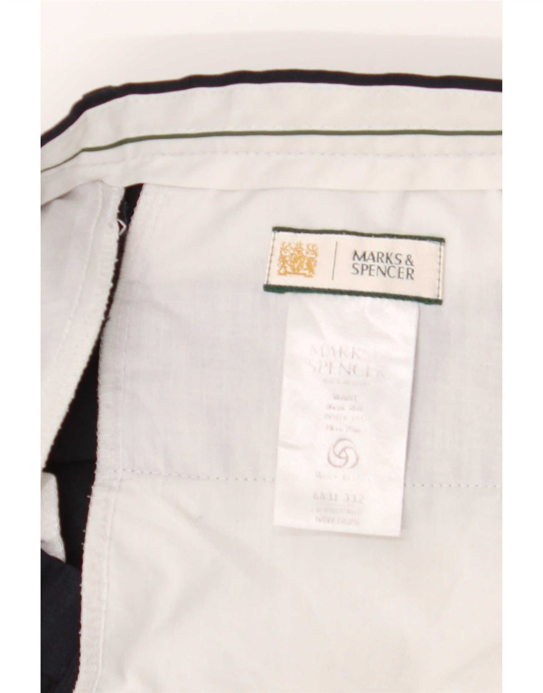 Marks & Spencer Straight Suit Bukser til mænd W34 L29 Marineblå polyester