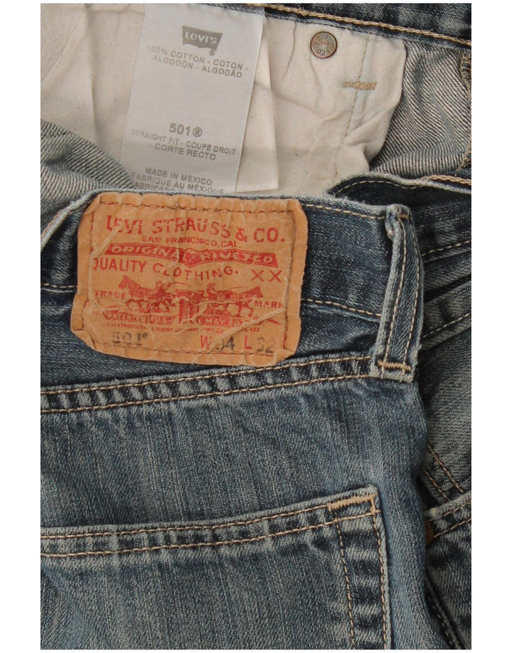 LEVI'S Herre 501 Straight Jeans W34 L32 Blå Bomuld