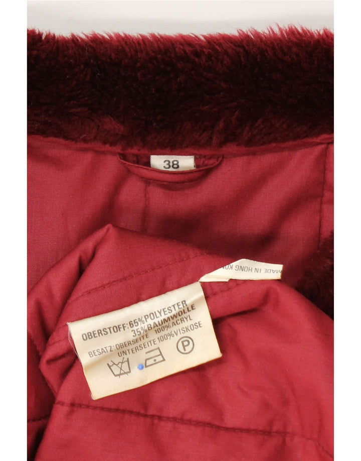 VINTAGE Womens Windbreaker Coat EU 38 Medium Burgundy Polyester Vintage Vintage and Second-Hand Vintage from Messina Hembry 