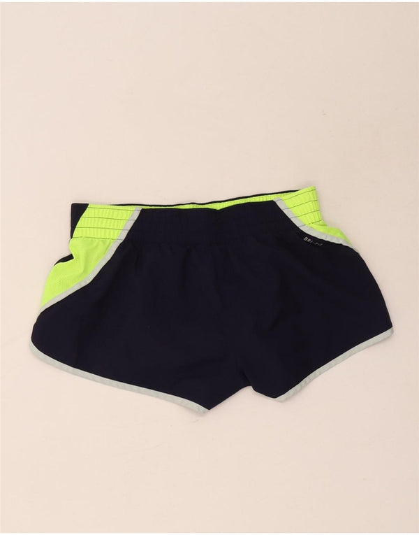 Nike Dame Dri Fit Loose Sports Shorts UK 14 Large Navy Blue Sports