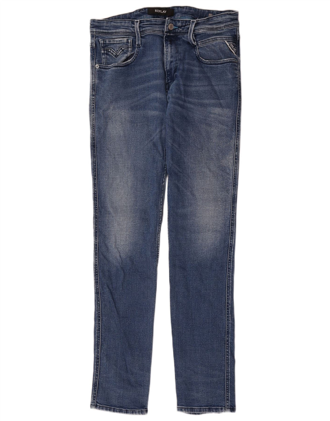 Replay Dame Slim Jeans W32 L32 Blå