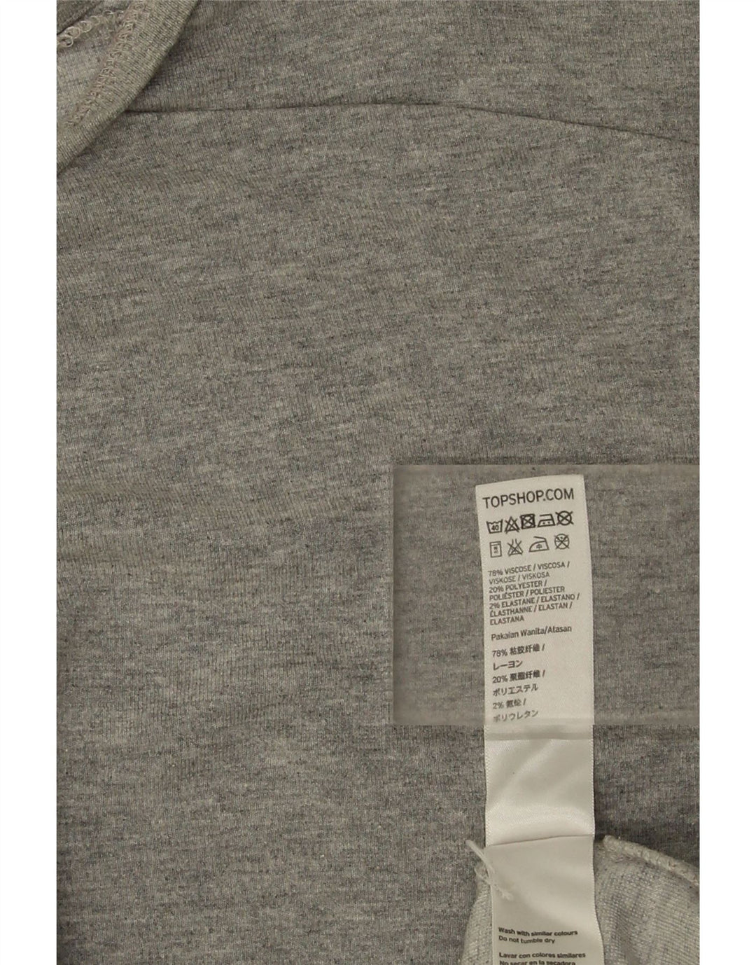 Topshop Dame Oversized Top Langærmet UK 12 Medium Grå Viscose