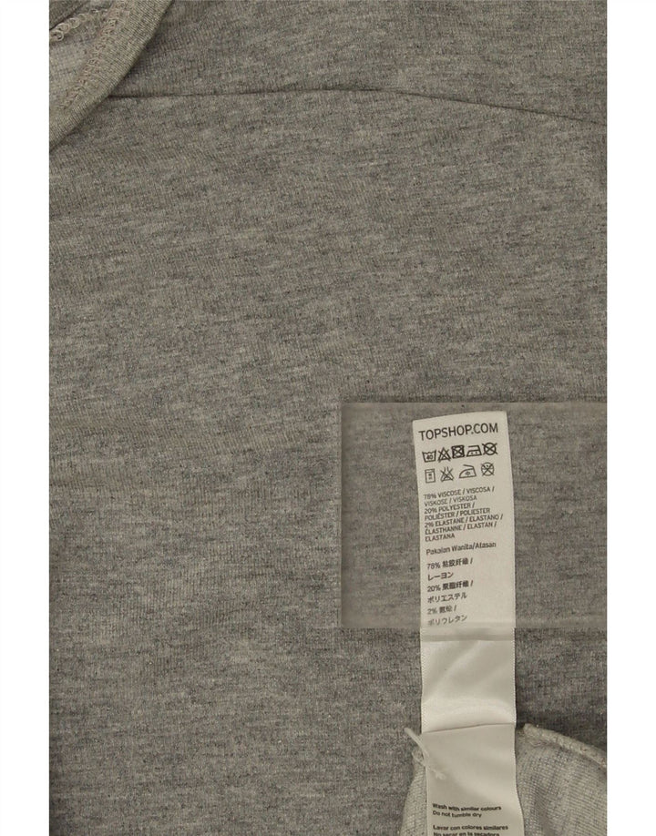 Topshop Dame Oversized Top Langærmet UK 12 Medium Grå Viscose