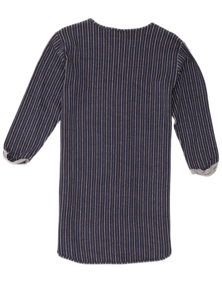 Topshop Dame Shift Dress UK 12 Mellem marineblå stribet bomuld