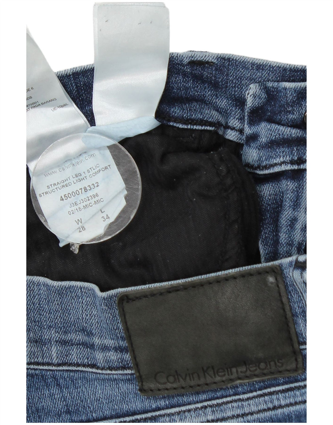 Calvin Klein Straight Jeans til mænd W28 L29 Blå Bomuld