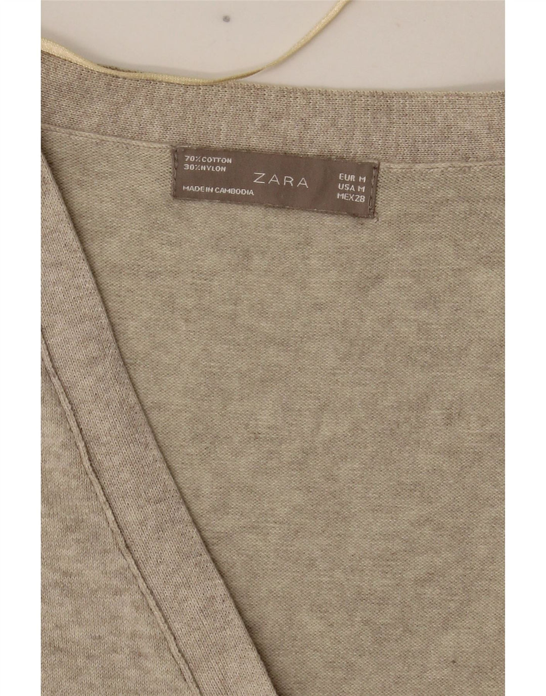 Zara Womens Longline Cardigan Sweater UK 12 Medium Grey Bomuld