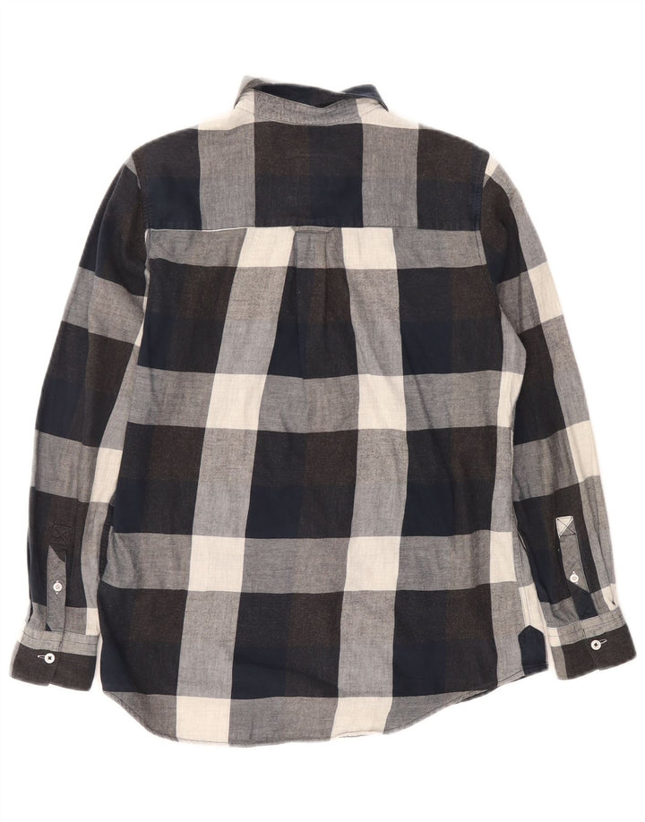Crew Clothing Dame Oversized Flanell Shirt UK 8 Small Navy Blue Check