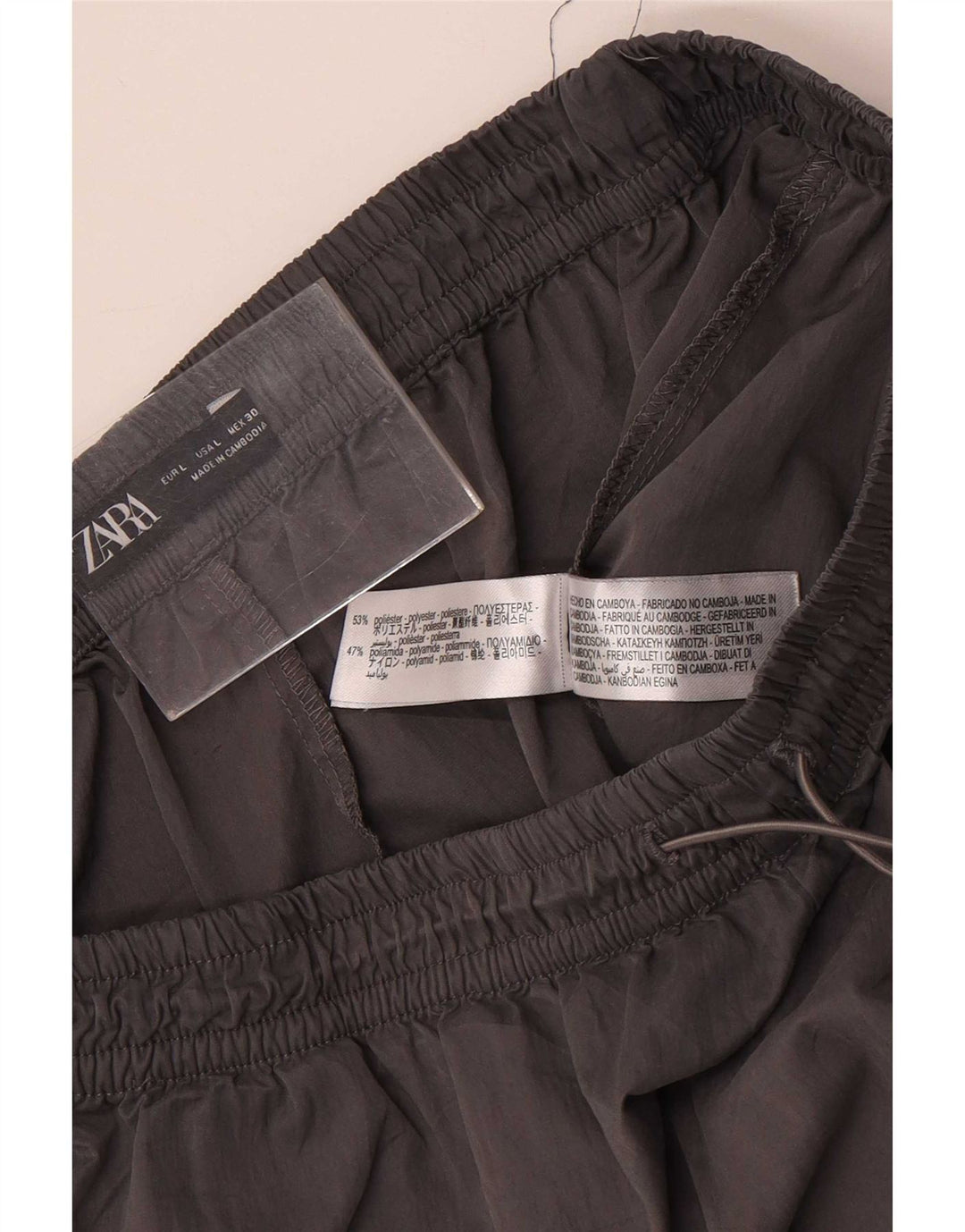Zara Dame Cargo Træningsdragt Bukser Joggers UK 14 Large Grå Polyester