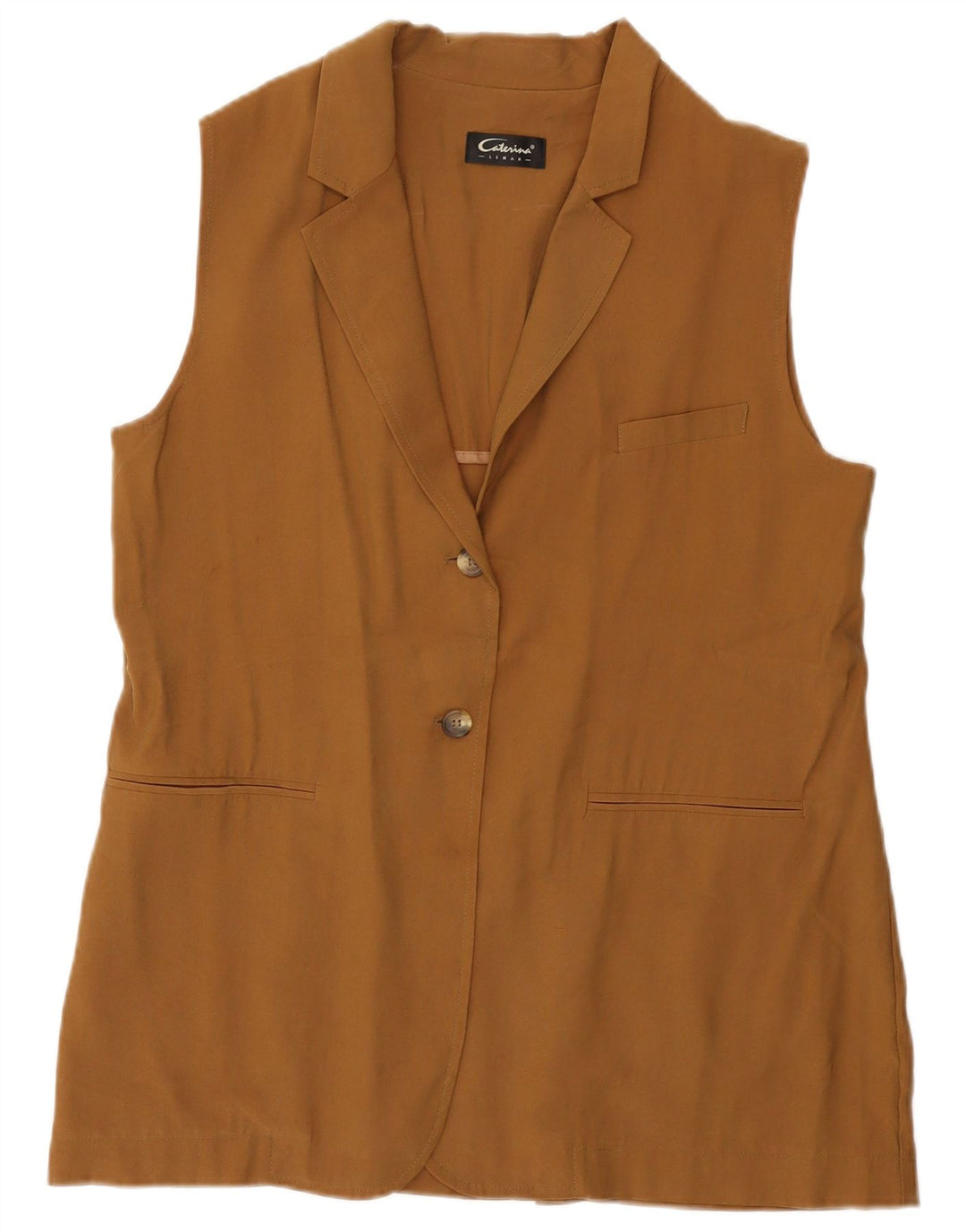 Caterina Dame 2-knaps ærmeløs blazerjakke IT 44 Medium Beige
