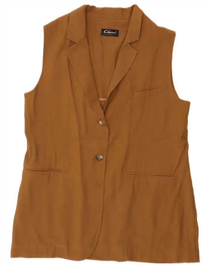 Caterina Dame 2-knaps ærmeløs blazerjakke IT 44 Medium Beige